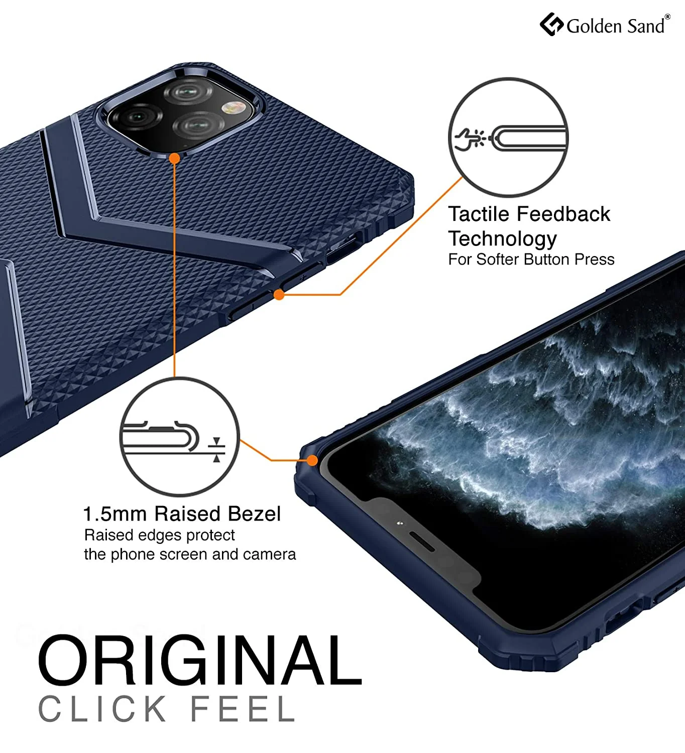 X-Armor Military Series Shock Proof Back Cover for Apple iPhone 11 Pro 5.8 inch, Blue - Image 4